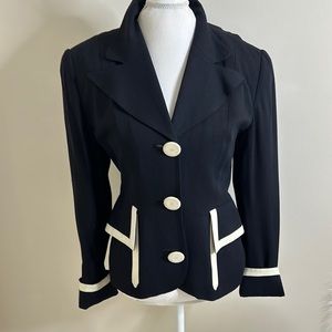 vintage Unbranded blazer/jkt in midnight navy with cream detailing